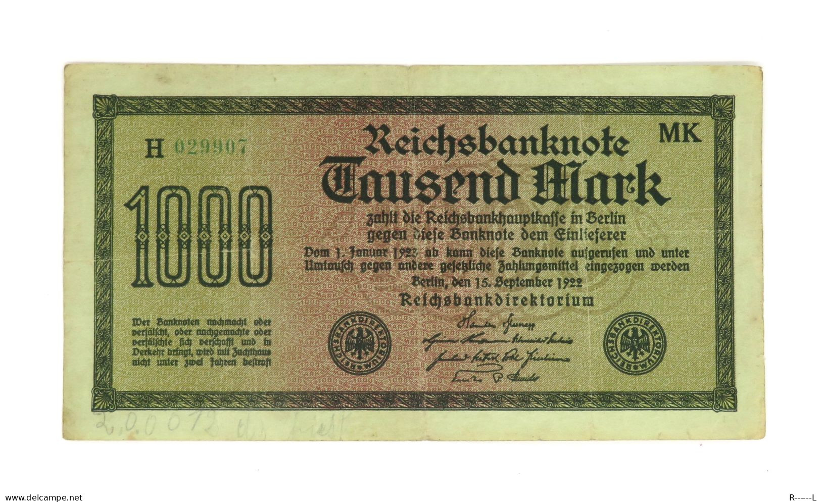 1000 Mark Berlin1922 - 1000 Mark