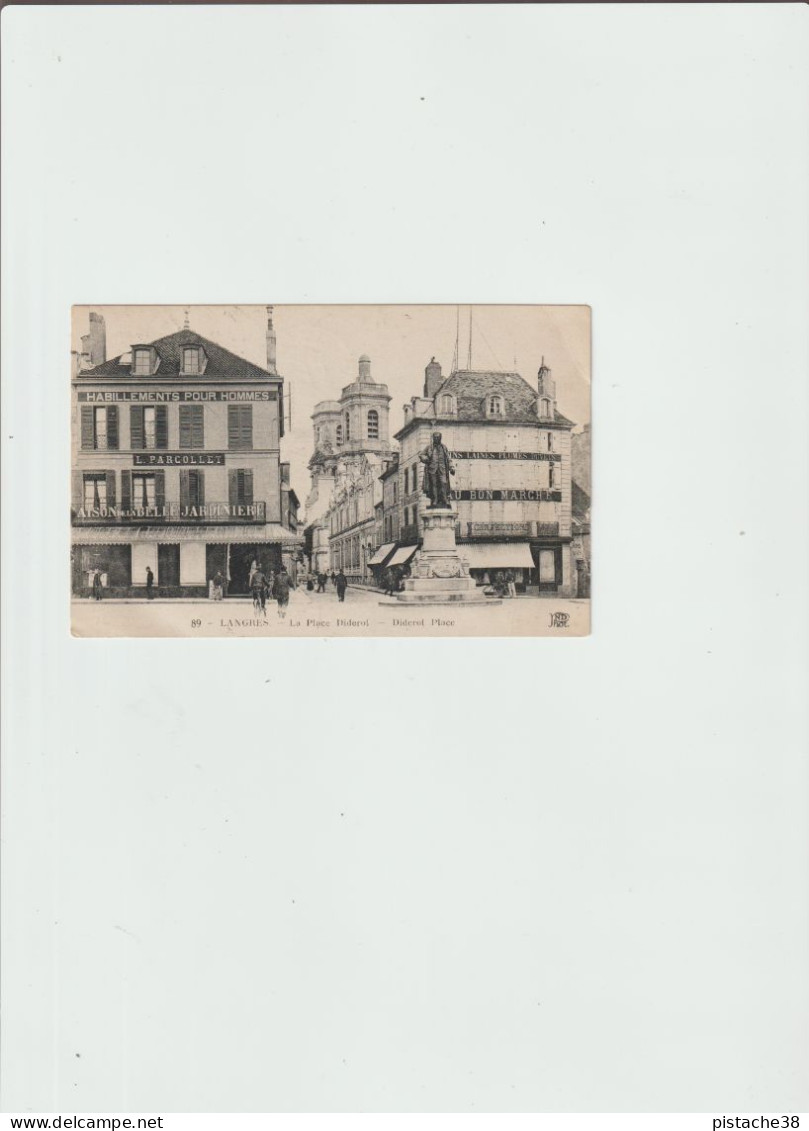 52 - LANGRES, La Rue Diderot Avec Animation, Voir 2 Scans - Winkels