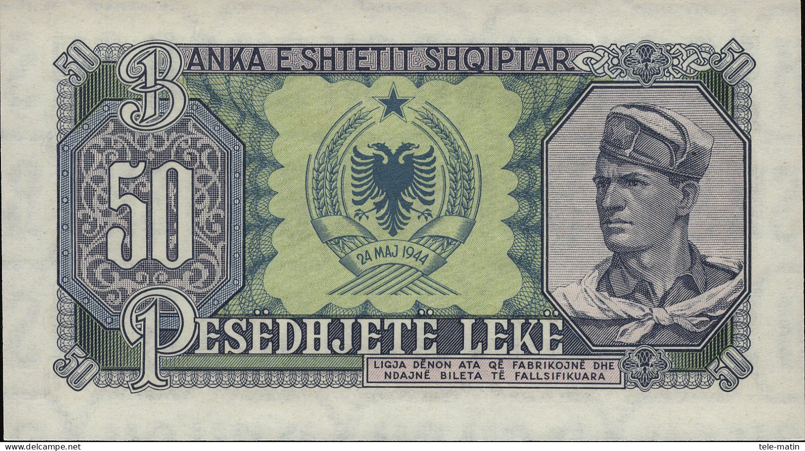 6 billets de l'Albanie de 1957 a 1976