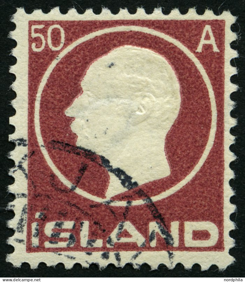 ISLAND 72 O, 1912, 50 A. König Frederik VIII, Pracht, Mi. 30.- - Sonstige & Ohne Zuordnung