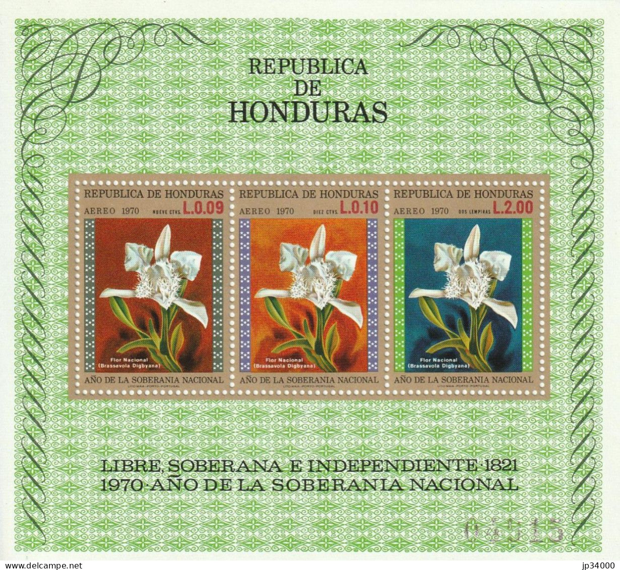 HONDURAS Orchidées, Orchidée Yvert BF 18/21 ** Neuf Sans Charnière. Mnh (Non Dentelé) - Orchideeën