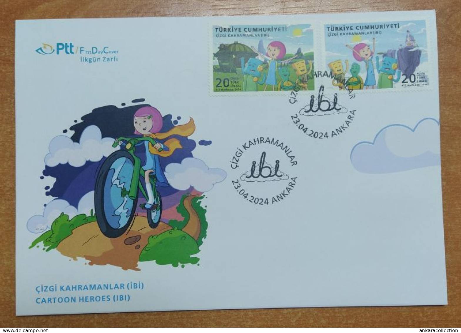 AC - TURKEY FDC  CARTOON HEROES - IBI  APRIL 23rd NATIONAL SOVEREIGNTY AND CHILDREN'S DAY 23 APRIL 2024 - FDC