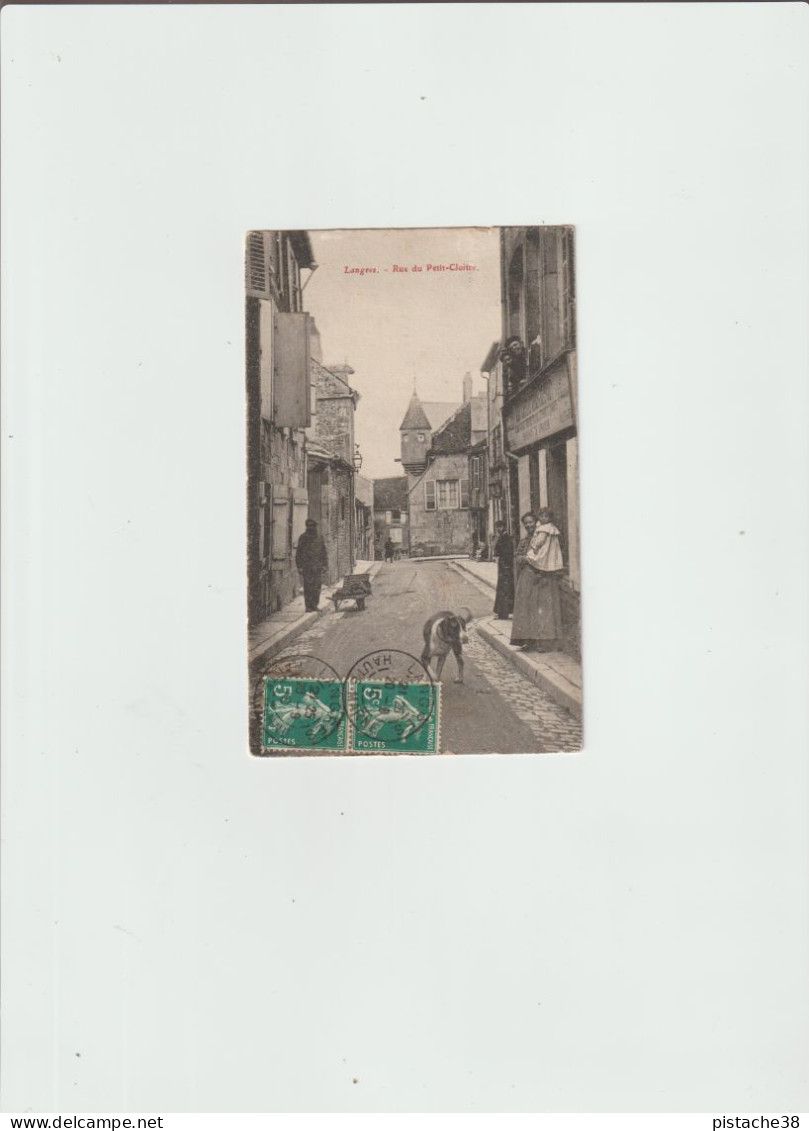 52 - LANGRES, Rue Du Petit Cloitre Avec Animation, Voir 2 Scans - Shops