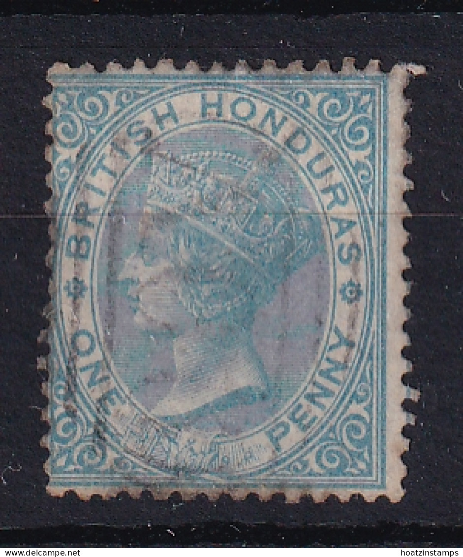 British Honduras: 1865   QV    SG1    1d    Pale Blue  [No Wmk  Perf: 14]    Used - Honduras Británica (...-1970)