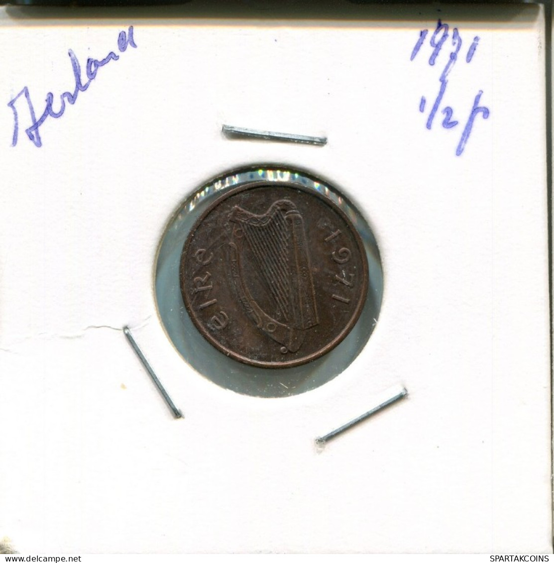 1/2 PENNY 1971 IRLANDA IRELAND Moneda #AN670.E.A - Irlanda