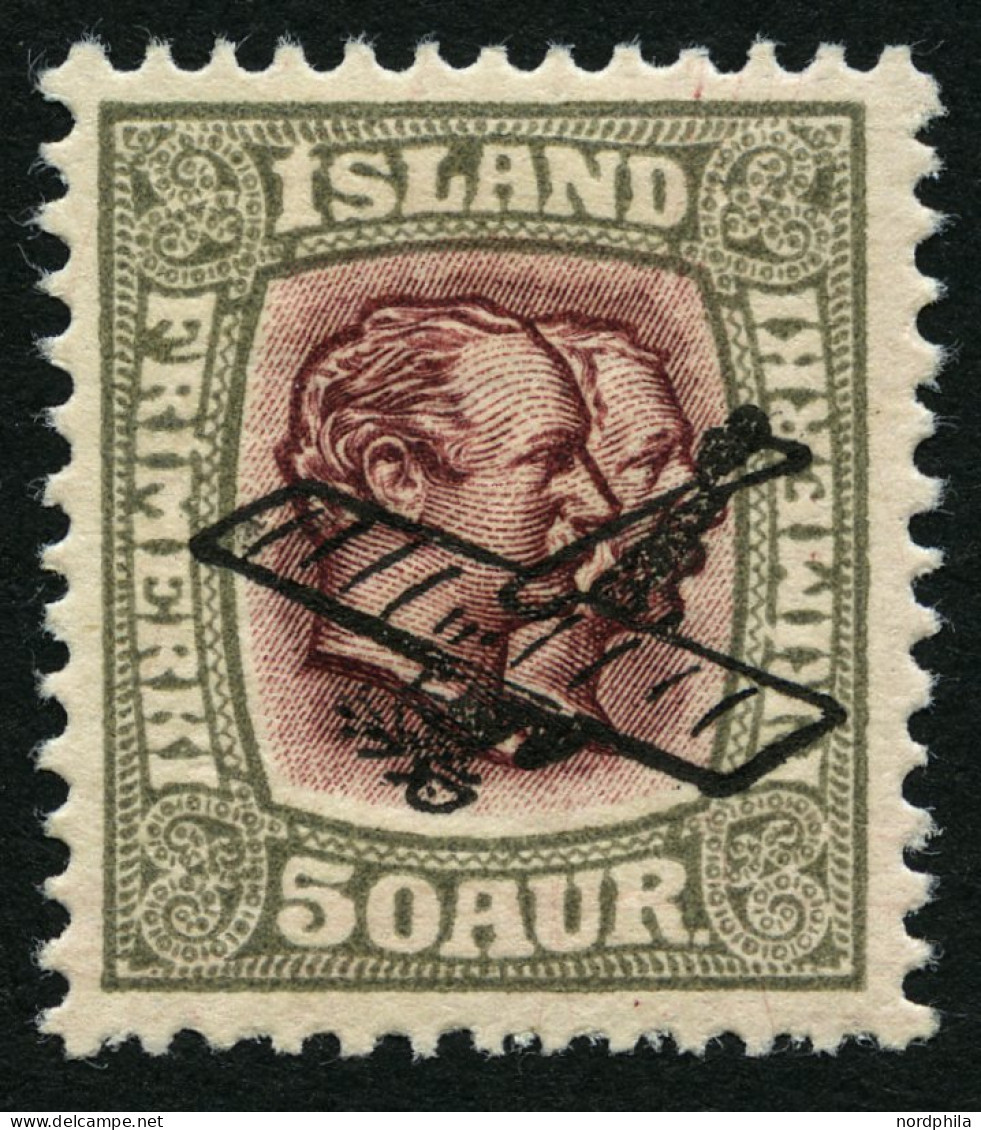 ISLAND 123 *, 1929, 50 A. Grau/braunlila, Falzrest, Pracht - Otros & Sin Clasificación