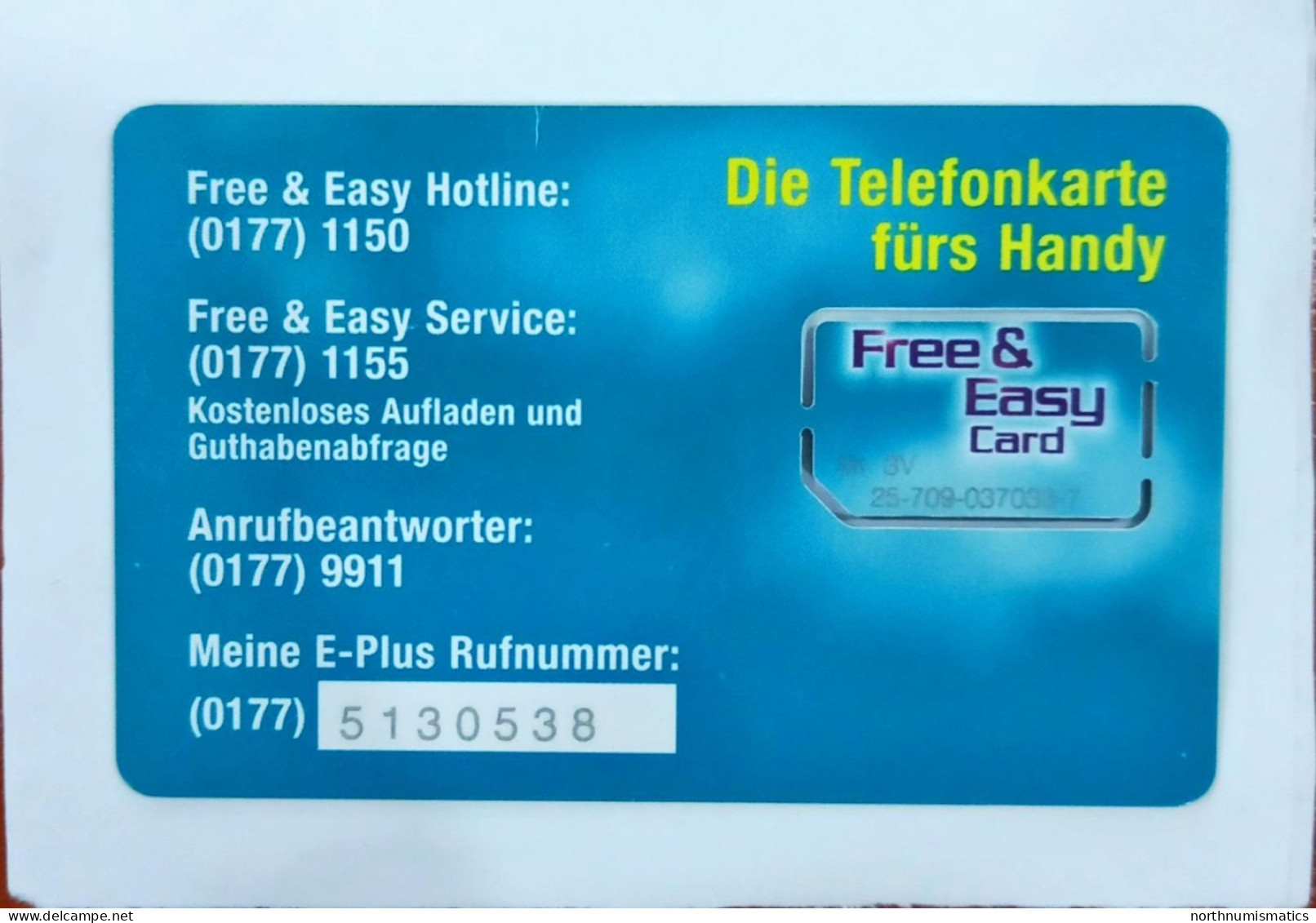 Free&Easy Card  Gsm  Original Chip Sim Card  Scratch - Lots - Collections