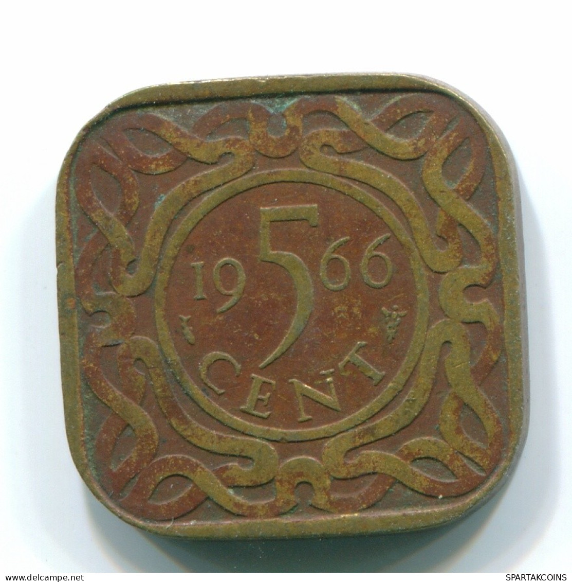 5 CENTS 1966 SURINAME Netherlands Nickel-Brass Colonial Coin #S12863.U.A - Surinam 1975 - ...