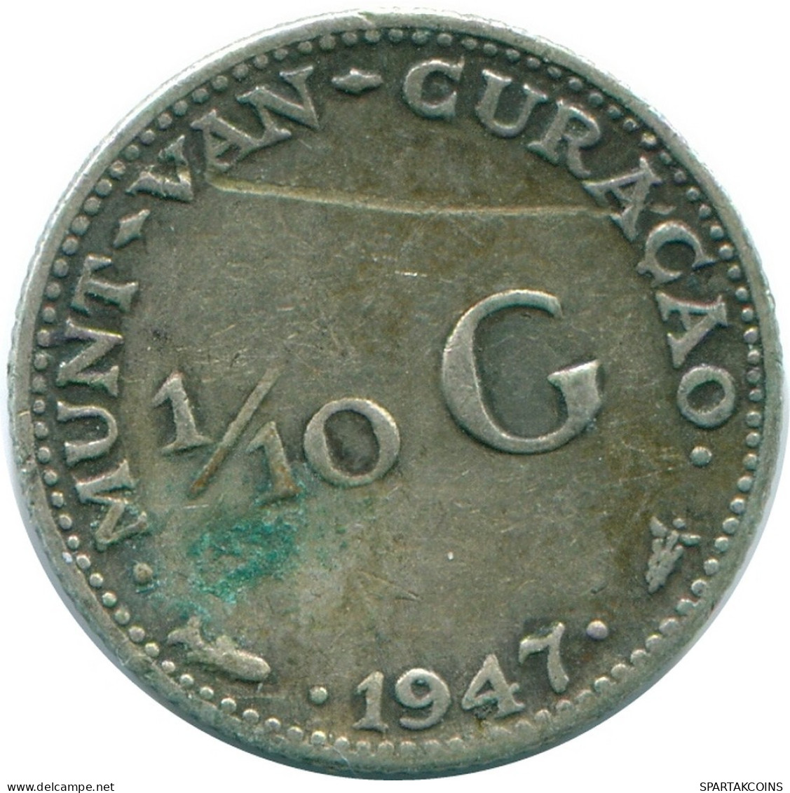 1/10 GULDEN 1947 CURACAO NIEDERLANDE SILBER Koloniale Münze #NL11877.3.D.A - Curacao