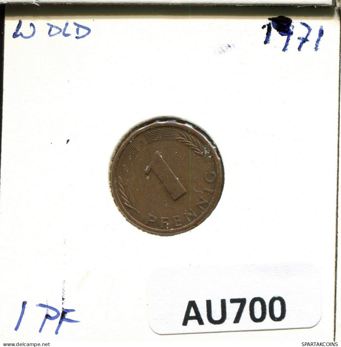 1 PFENNIG 1971 D BRD ALEMANIA Moneda GERMANY #AU700.E.A - 1 Pfennig