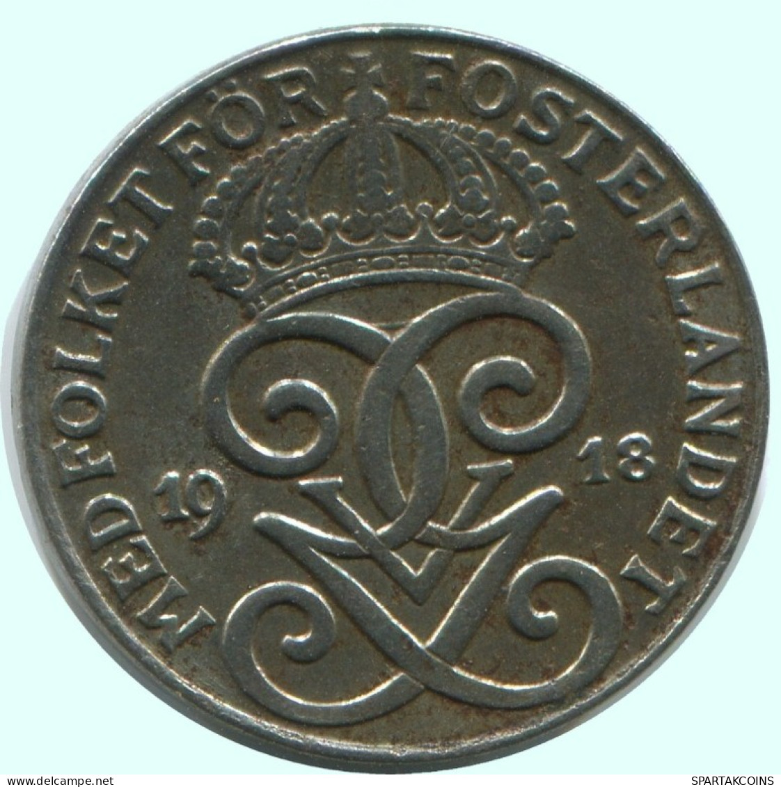 2 ORE 1918 SWEDEN Coin #AC768.2.U.A - Suecia