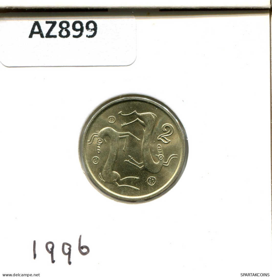 2 CENTS 1996 ZYPERN CYPRUS Münze #AZ899.D.A - Chipre
