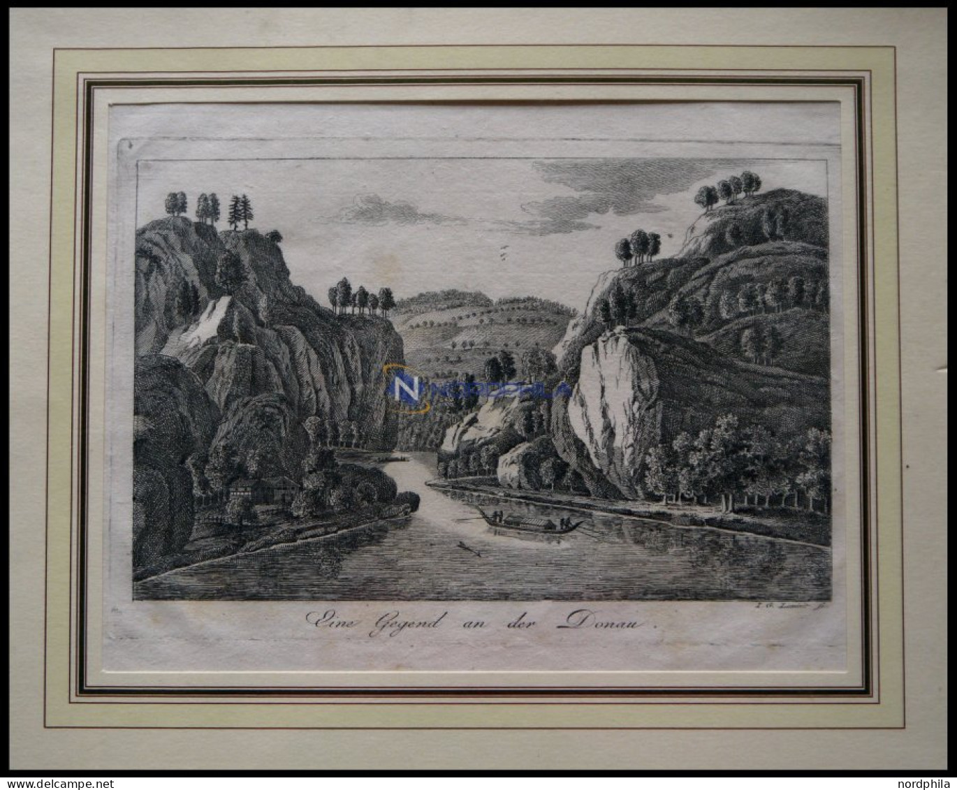 Gegend An Der Donau, Kupferstich Um 1700 - Litografia