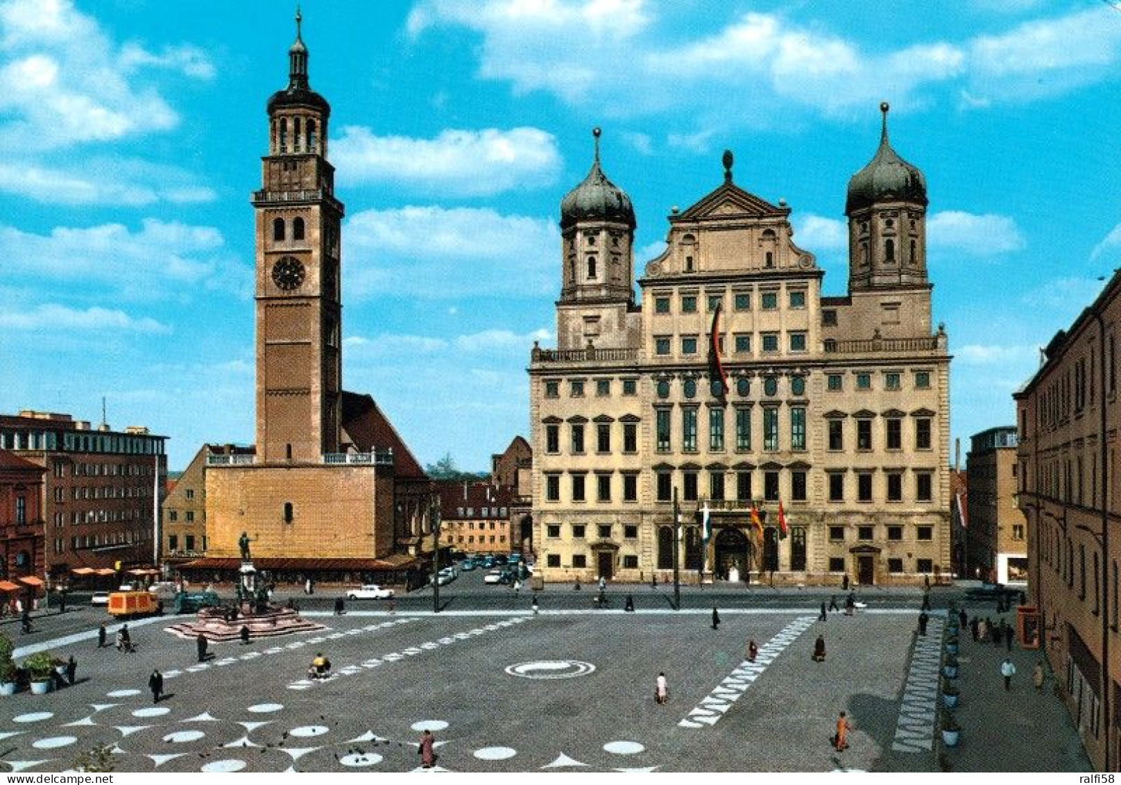 1 AK Germany / Bayern * Rathaus Und Perlachturm In Augsburg - Krüger Karte 703/19 * - Augsburg