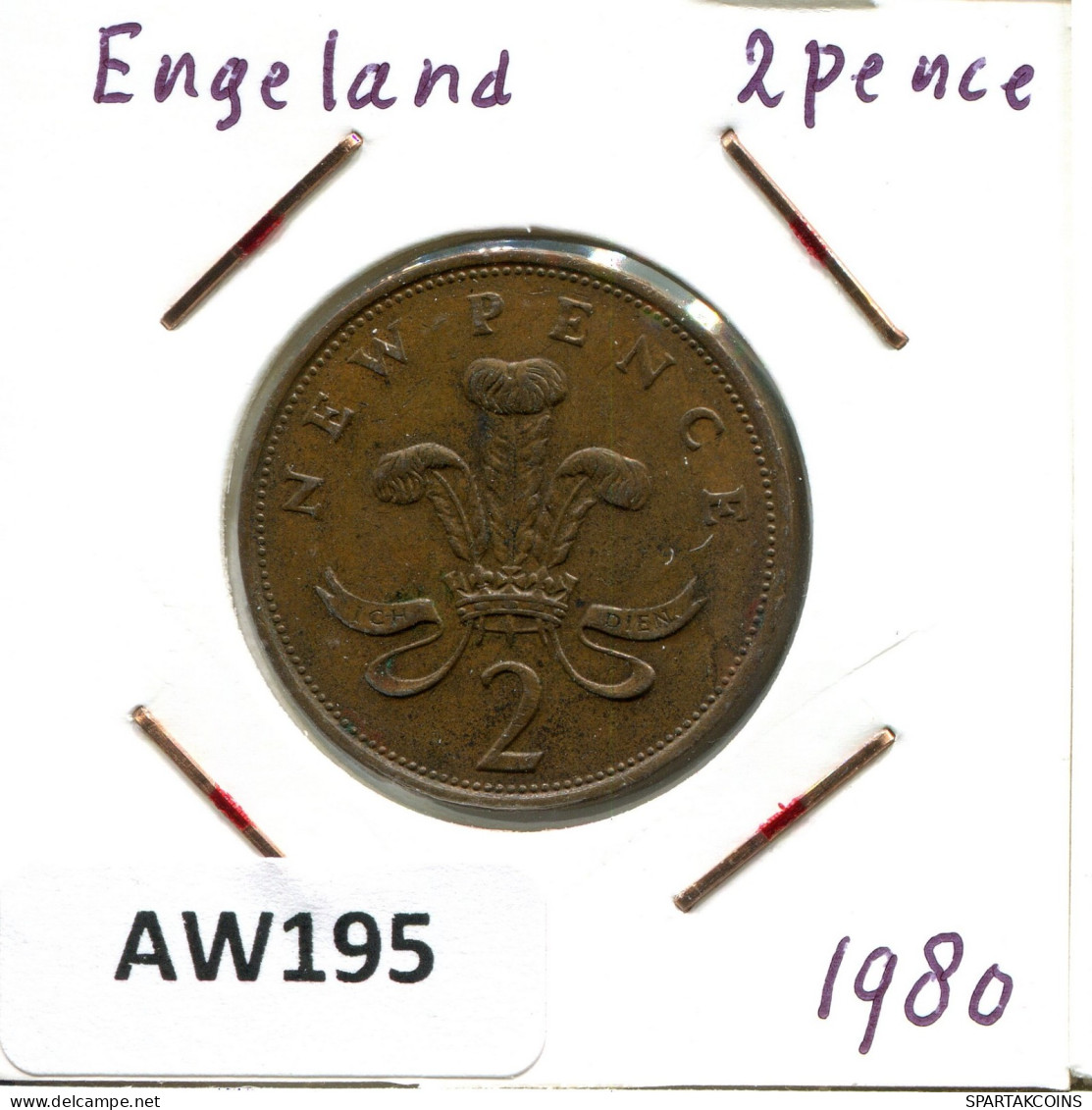 2 NEW PENCE 1980 UK GREAT BRITAIN Coin #AW195.U.A - 2 Pence & 2 New Pence