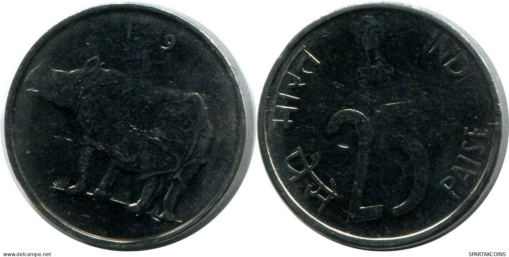25 PAISE 1999 INDIEN INDIA UNC Münze #M10088.D.A - Indien