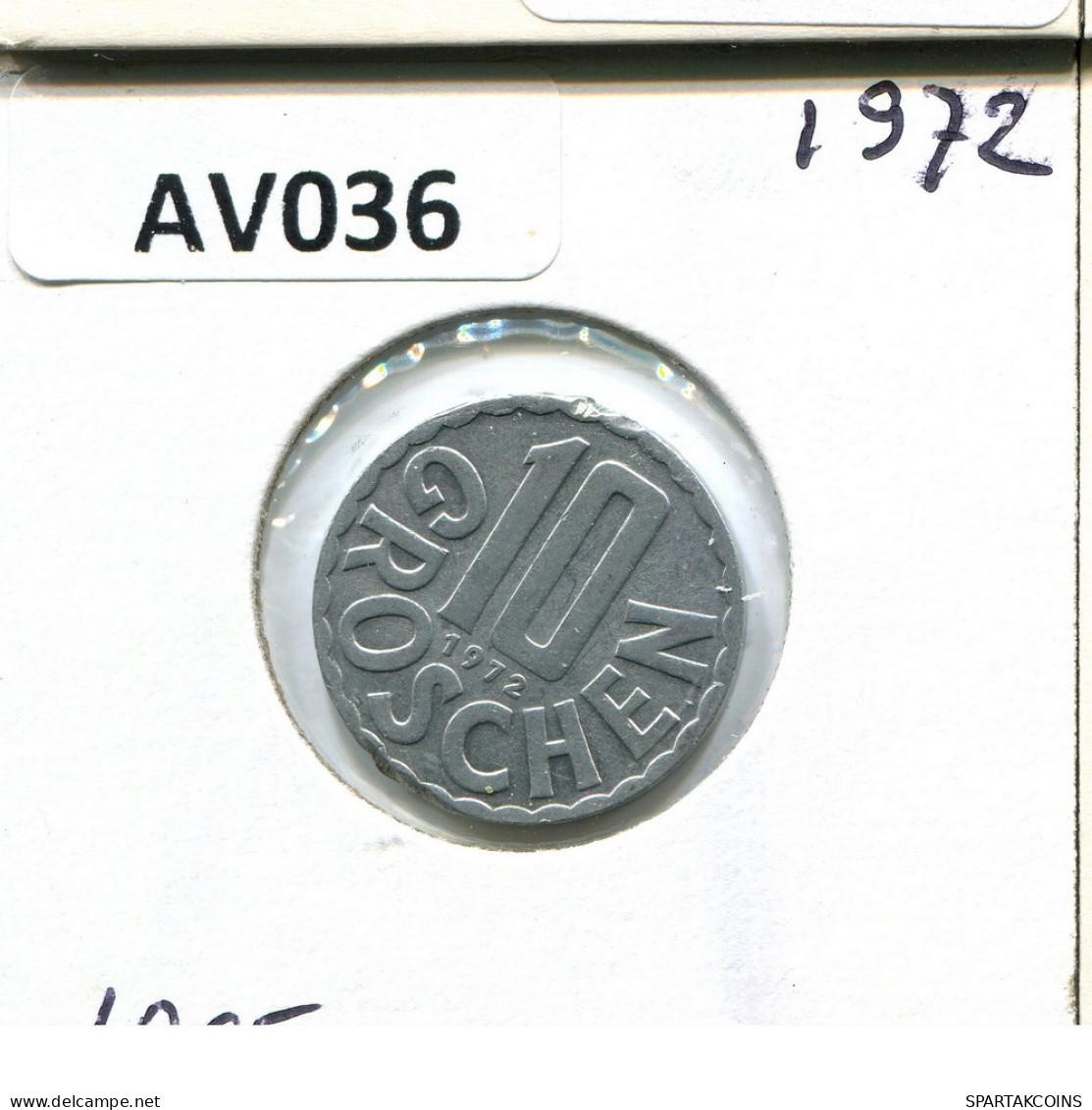 10 GROSCHEN 1972 ÖSTERREICH AUSTRIA Münze #AV036.D.A - Oostenrijk