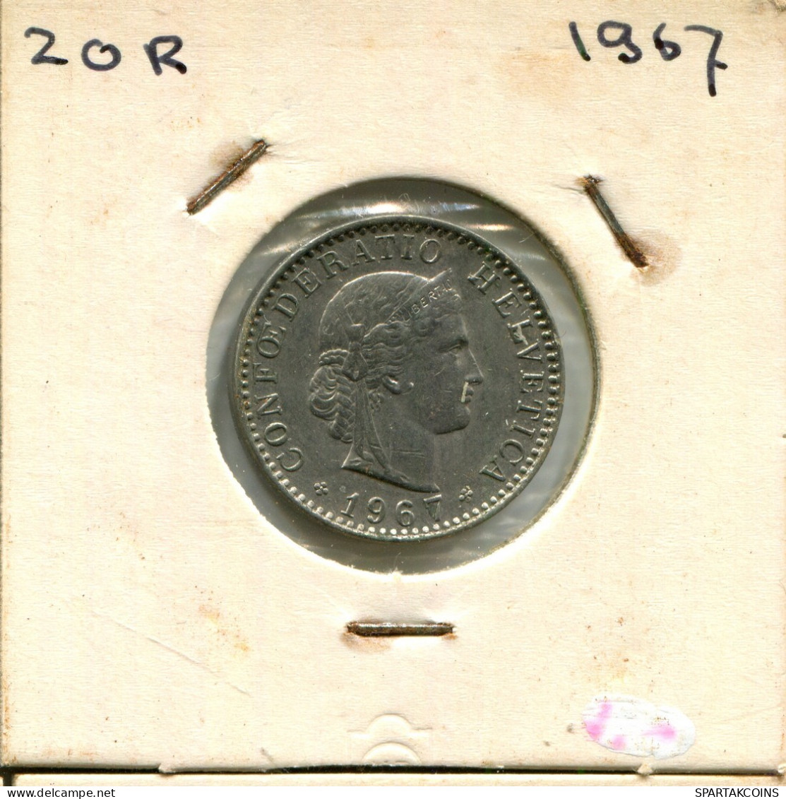 20 RAPPEN 1967 B SCHWEIZ SWITZERLAND Münze #AX993.3.D.A - Sonstige & Ohne Zuordnung