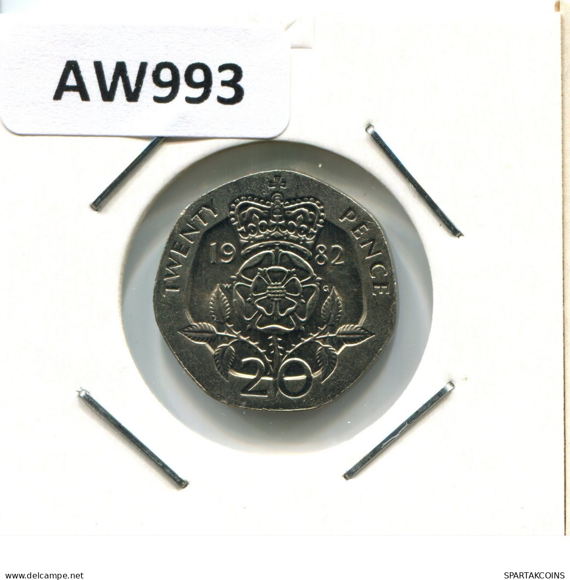 20 PENCE 1982 UK GROßBRITANNIEN GREAT BRITAIN Münze #AW993.D.A - 20 Pence