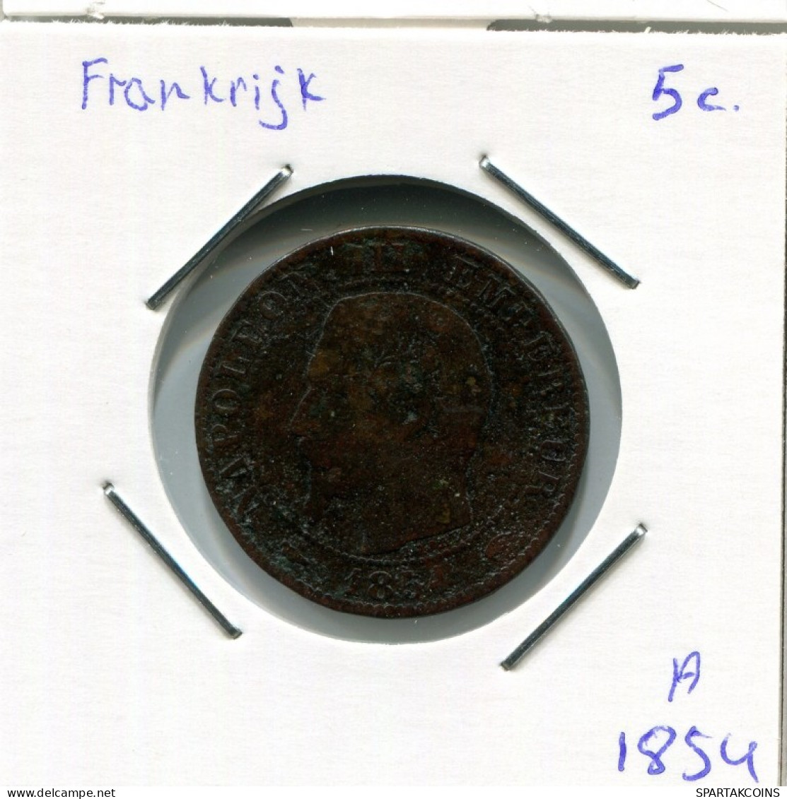 5 CENTIMES 1854 A FRANKREICH FRANCE Französisch Münze #AM712.D.A - 5 Centimes