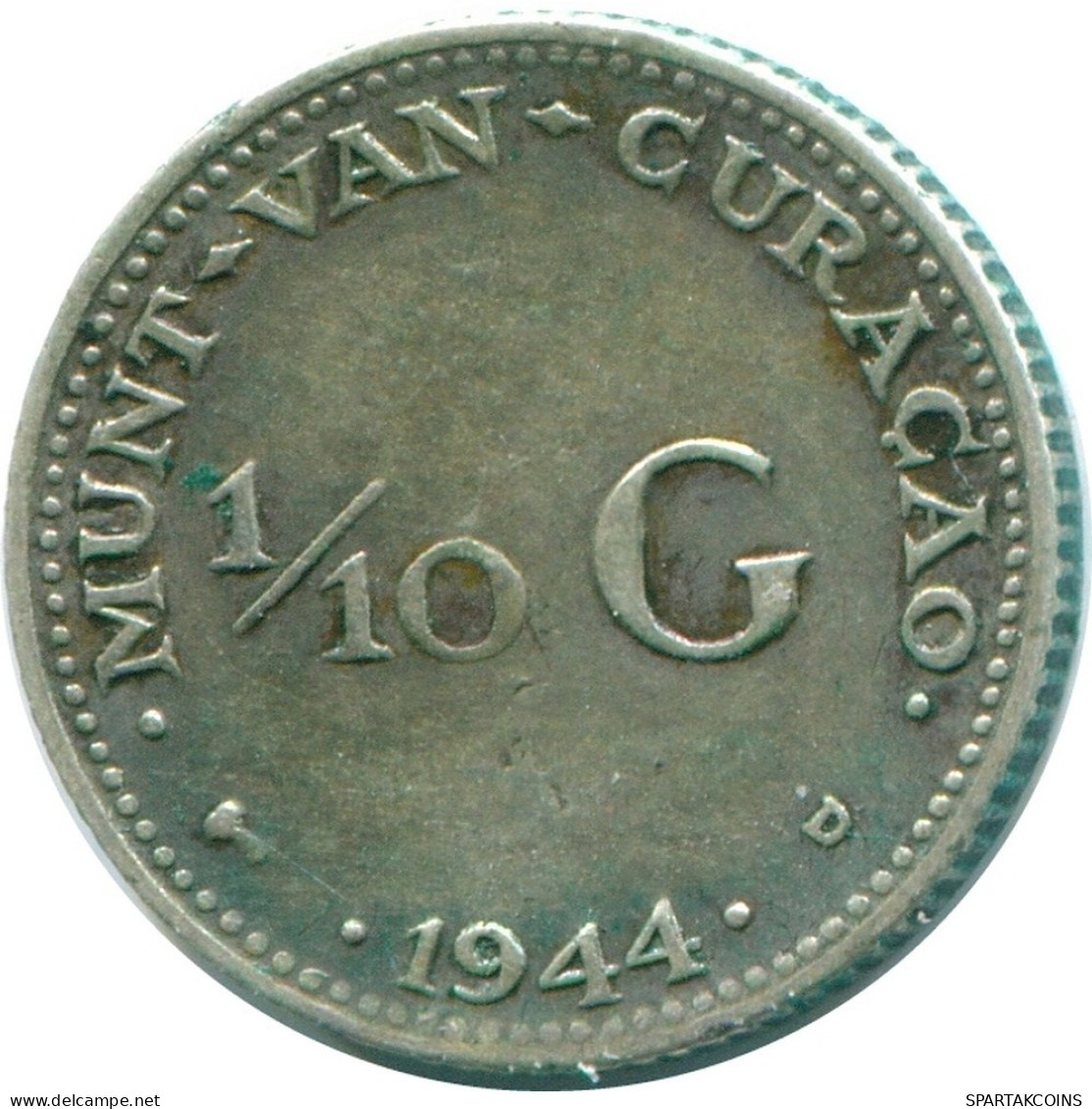 1/10 GULDEN 1944 CURACAO NÉERLANDAIS NETHERLANDS ARGENT Colonial Pièce #NL11753.3.F.A - Curaçao