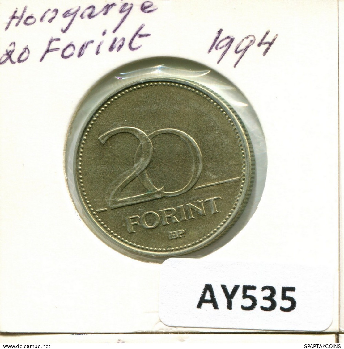 20 FORINT 1994 HUNGRÍA HUNGARY Moneda #AY535.E.A - Hongrie