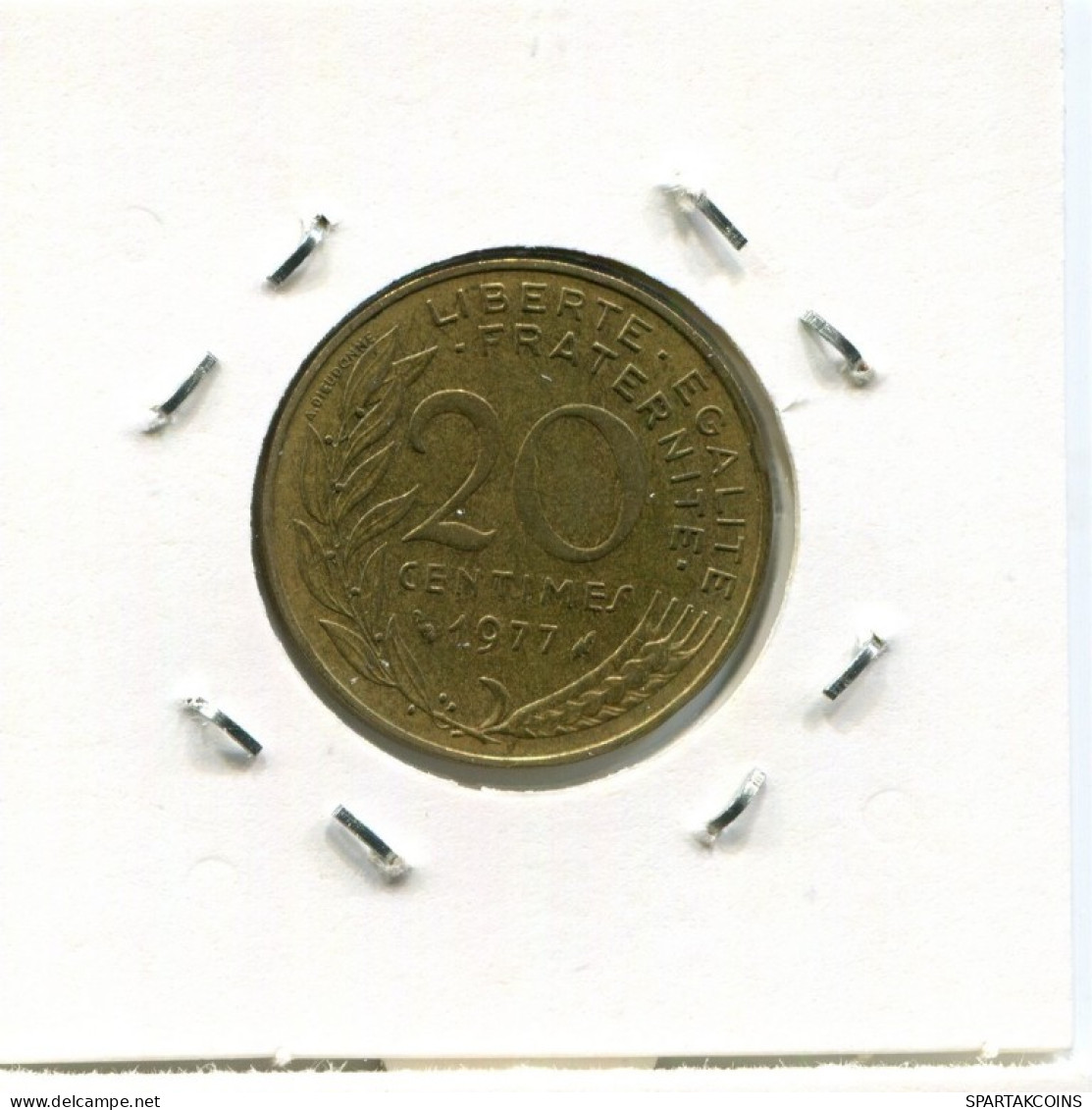 20 CENTIMES 1977 FRANCIA FRANCE Moneda #AN889.E.A - 20 Centimes