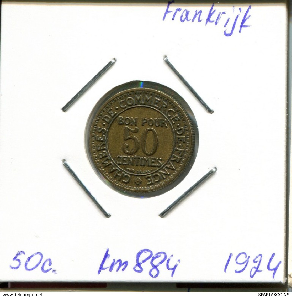 50 CENTIMES 1924 FRANCE Pièce Française #AM218.F.A - 50 Centimes