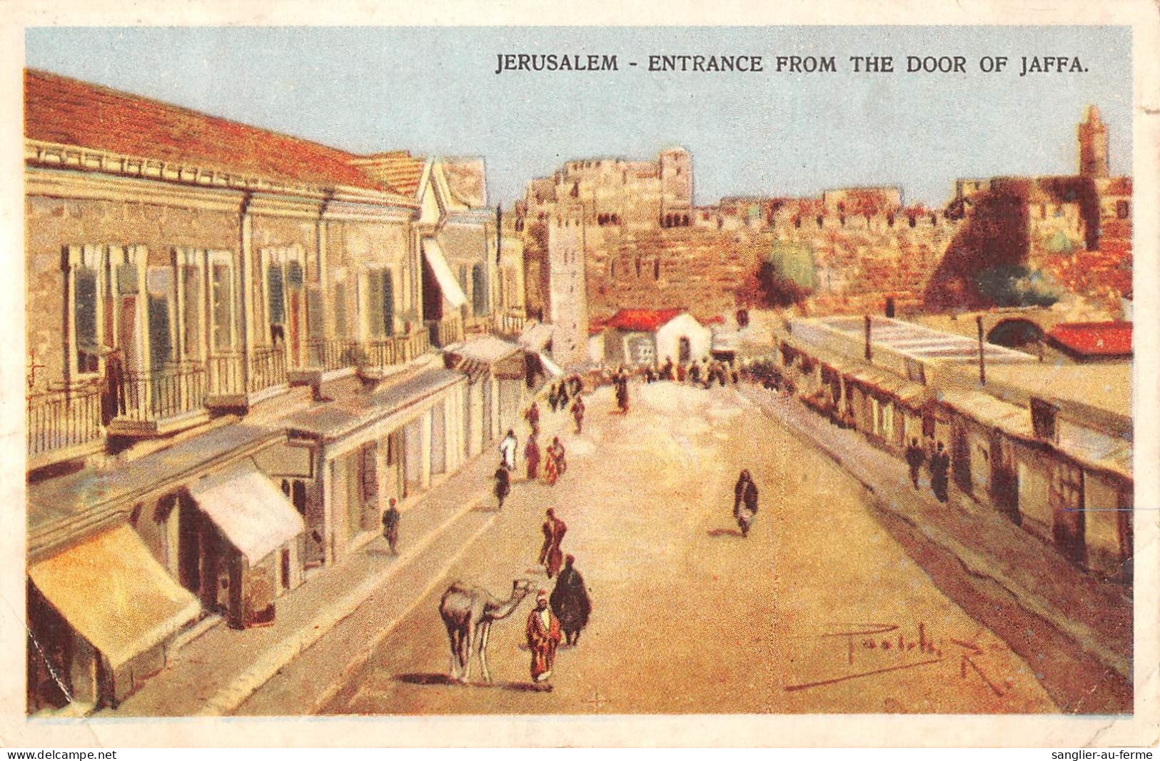 CPA / ISRAEL / JERUSALEM / ENTRANCE FROM THE DOOR OF JAFFA / TIMBRE AU VERSO - Israel