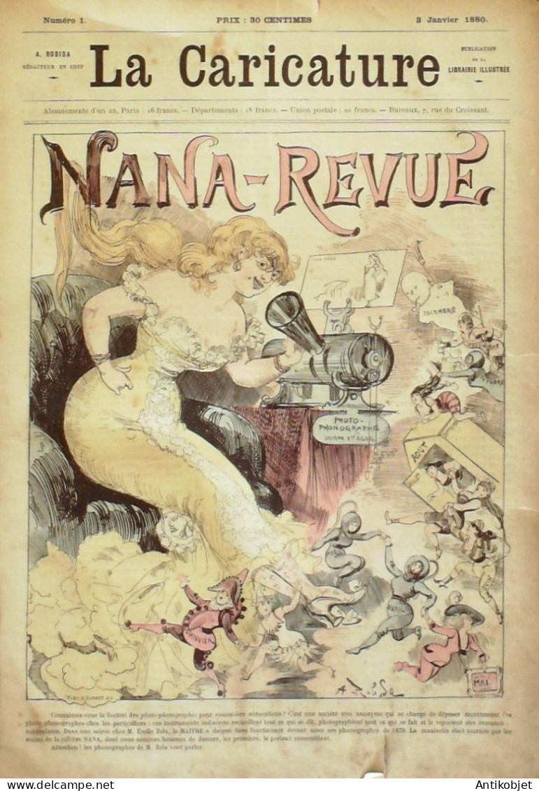 La Caricature 1880 N°  1 Nana Revue & Banditas De Sierra De Murcia Rodiba Barret - Magazines - Before 1900