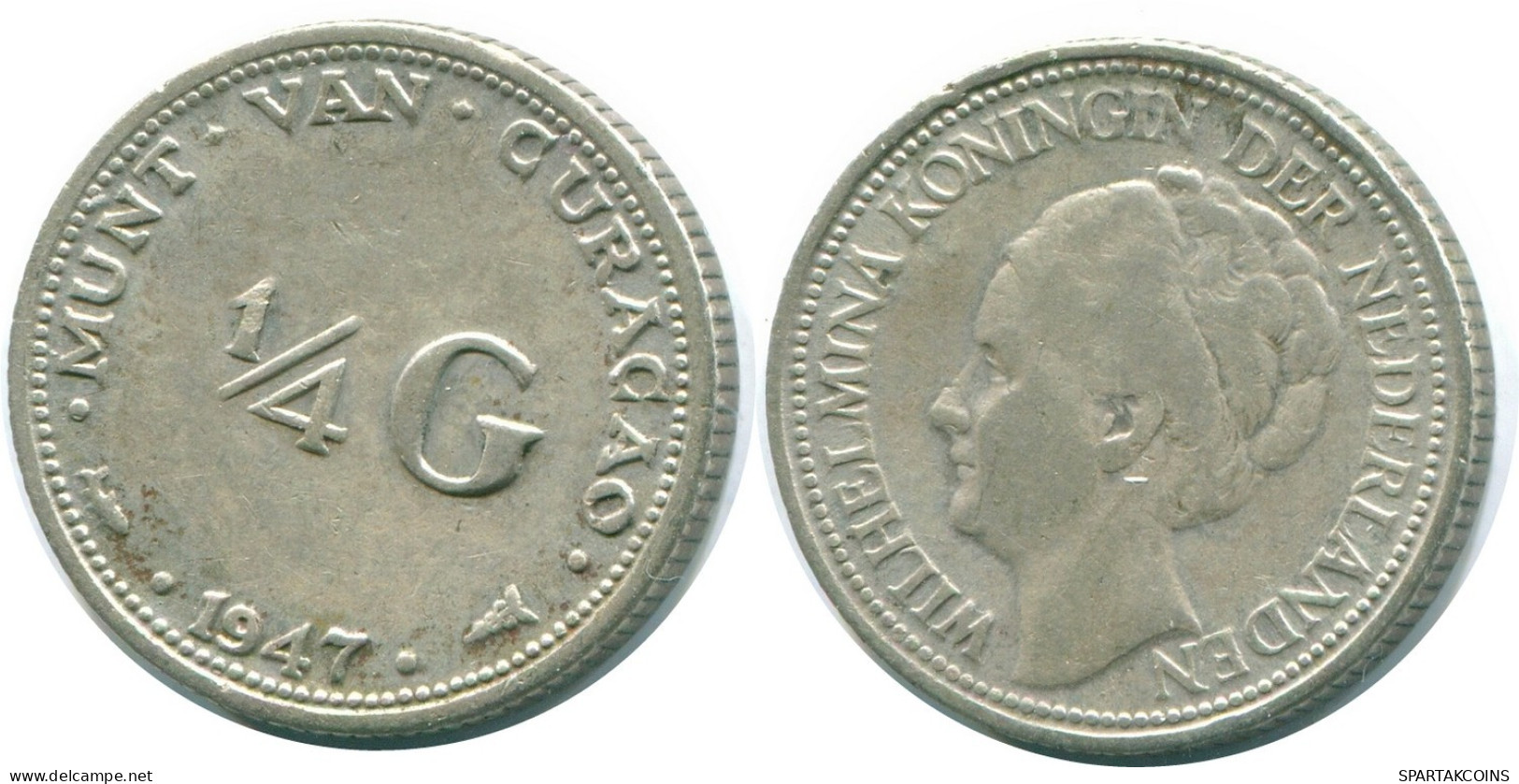 1/4 GULDEN 1947 CURACAO NEERLANDÉS NETHERLANDS PLATA Colonial #NL10768.4.E.A - Curacao