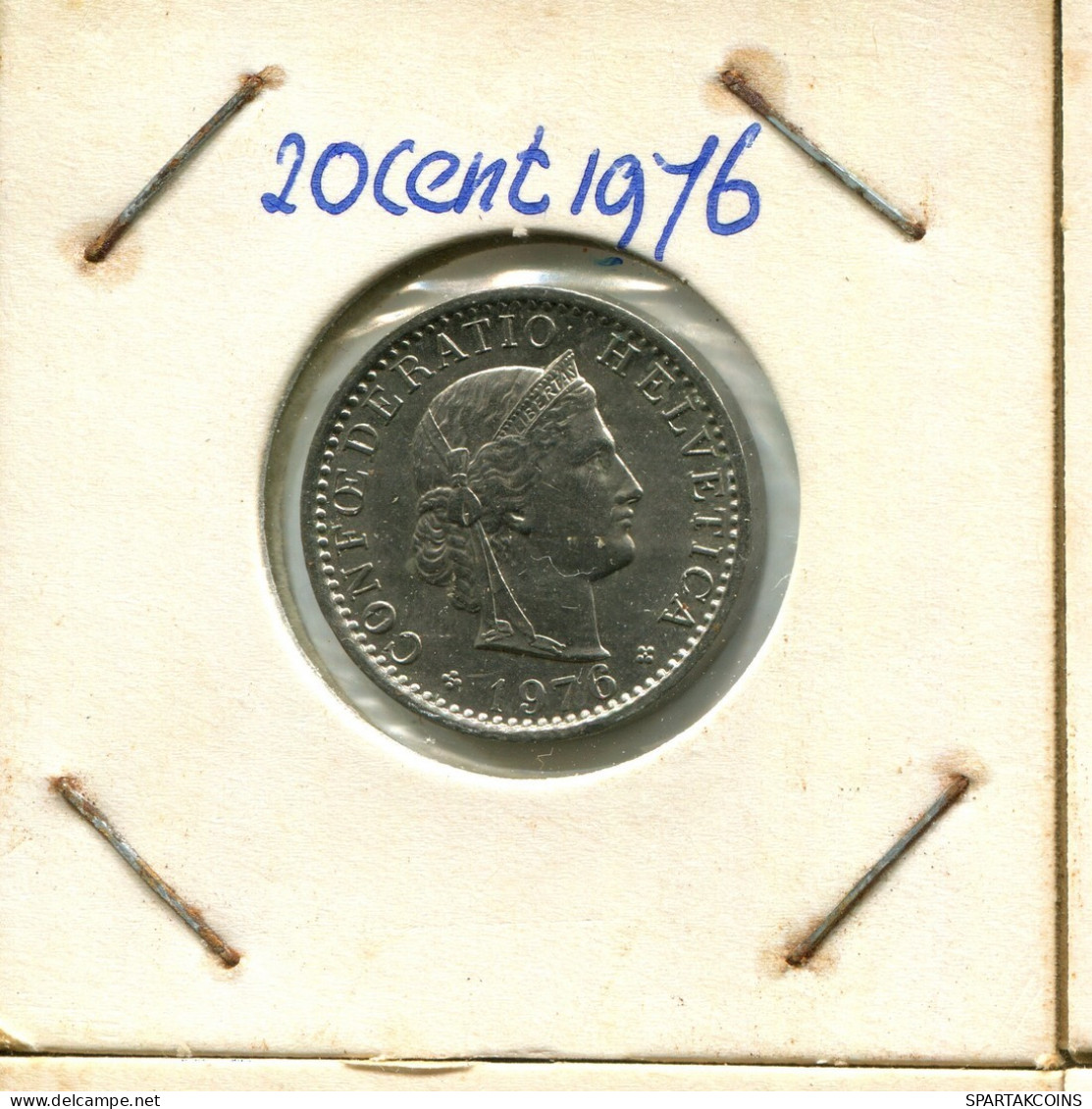 20 RAPPEN 1976 SUIZA SWITZERLAND Moneda #AY001.3.E.A - Other & Unclassified
