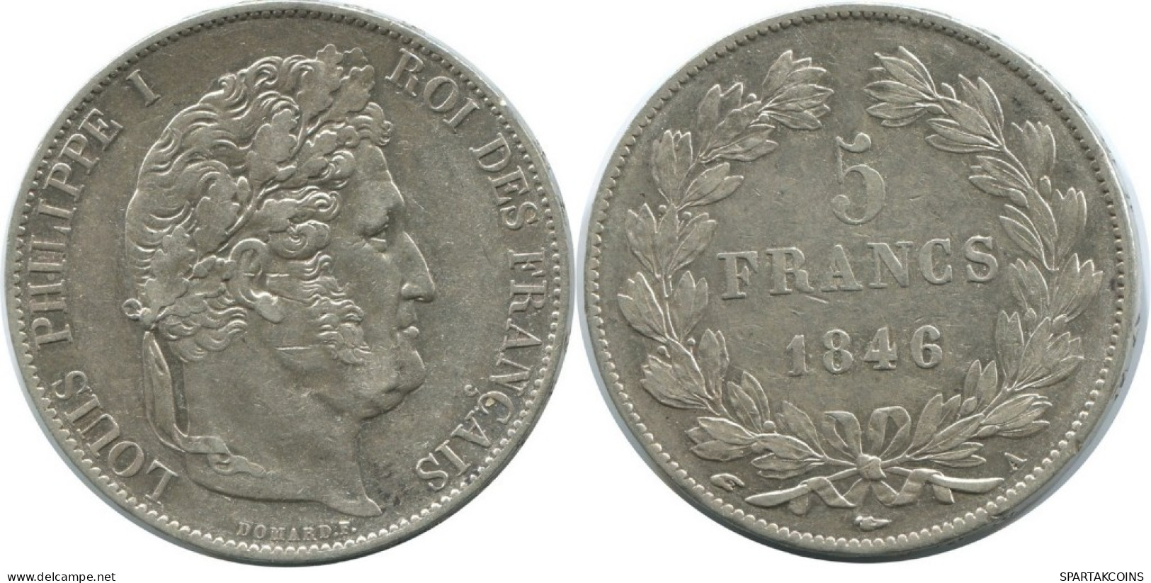 5 FRANC 1846 A FRANCE Pièce Louis Philippe I ARGENT #AE785.16.F.A - 5 Francs
