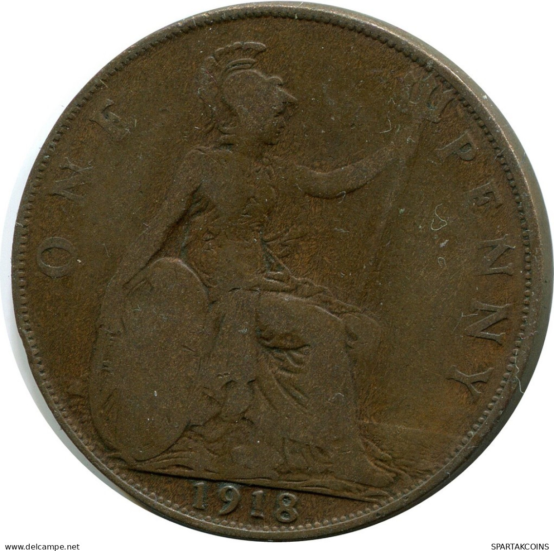 PENNY 1918 UK GBAN BRETAÑA GREAT BRITAIN Moneda #AZ707.E.A - D. 1 Penny