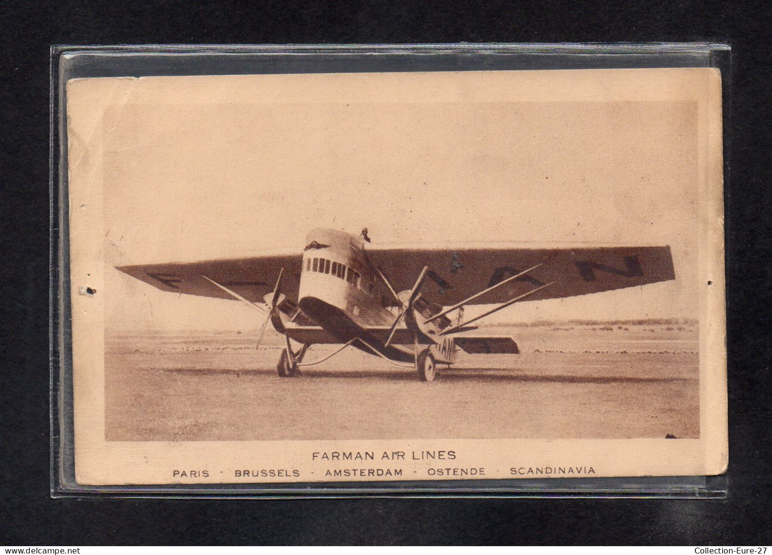 (23/04/24) THEME AVIONS-CPA FARMAN AIR LINES - PARIS - BRUXELLES - AMSTERDAM - OSTENDE - SCANDINAVIE - 1939-1945: 2de Wereldoorlog