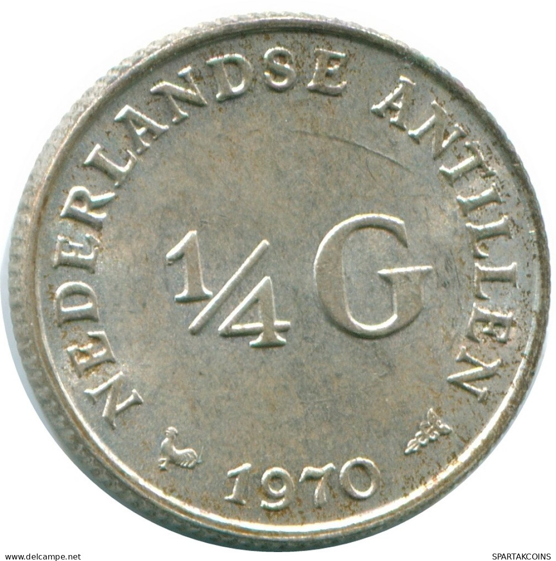 1/4 GULDEN 1970 NETHERLANDS ANTILLES SILVER Colonial Coin #NL11627.4.U.A - Netherlands Antilles