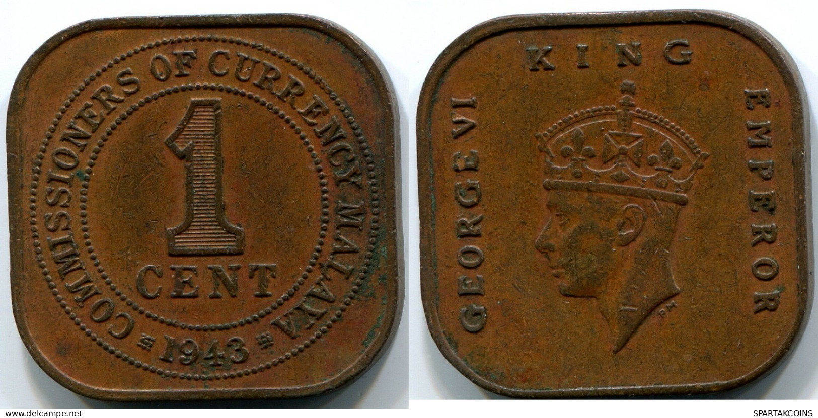1 CENT 1943 MALAYA Coin #AR905.U.A - Andere - Azië