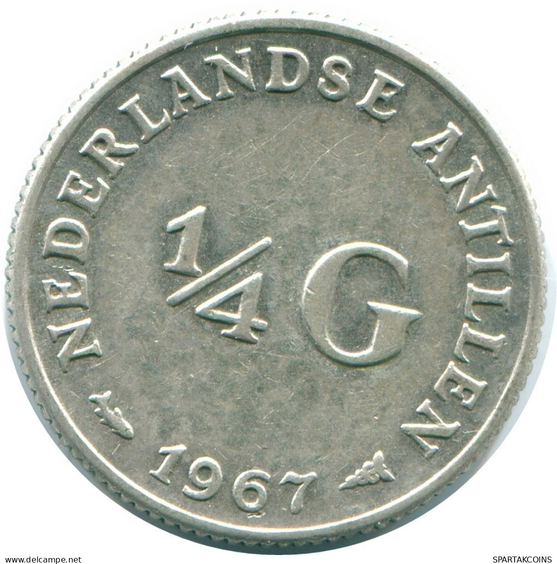 1/4 GULDEN 1967 NETHERLANDS ANTILLES SILVER Colonial Coin #NL11454.4.U.A - Antilles Néerlandaises