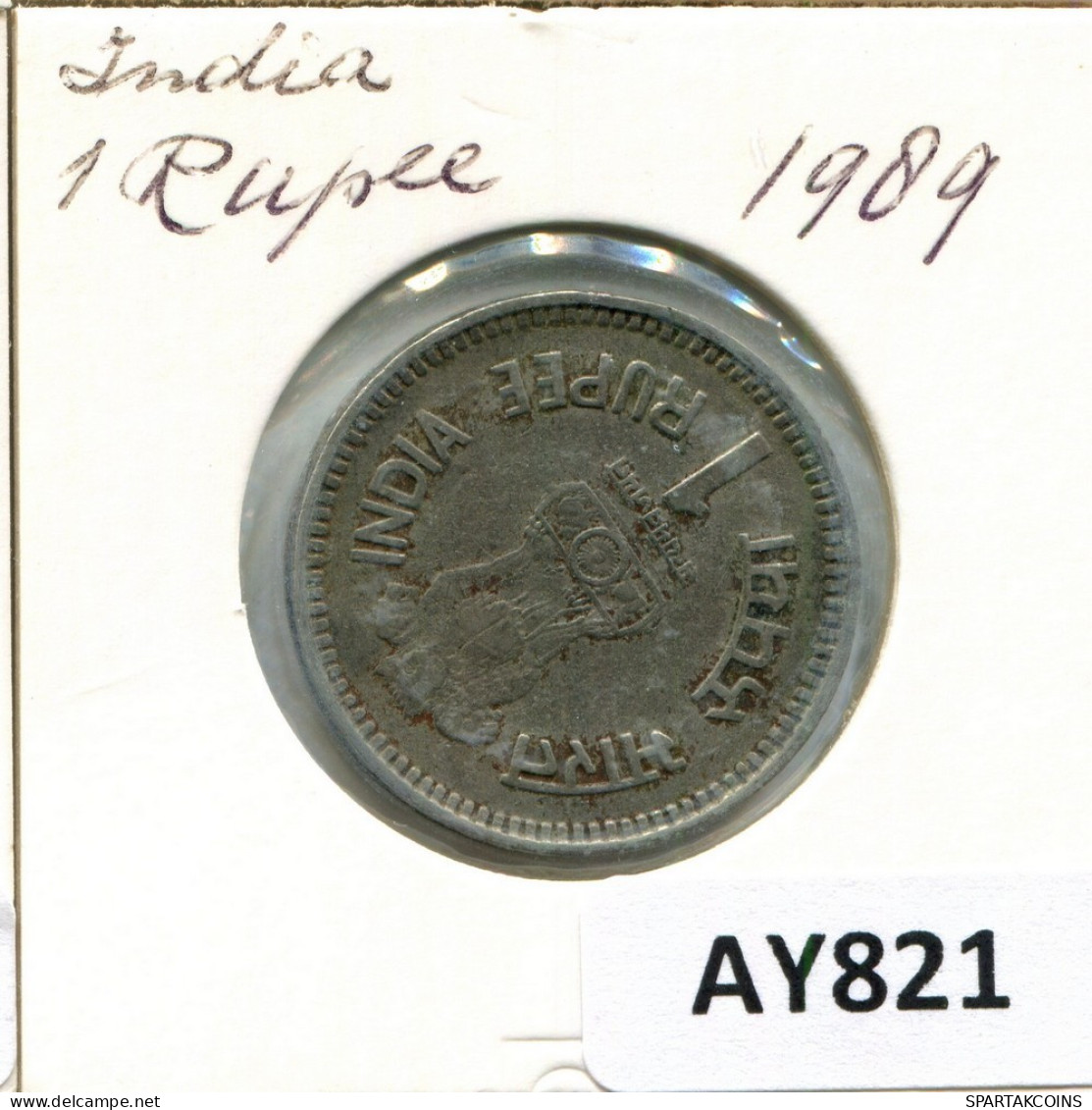 1 RUPEE 1989 INDIA Moneda #AY821.E.A - Indien