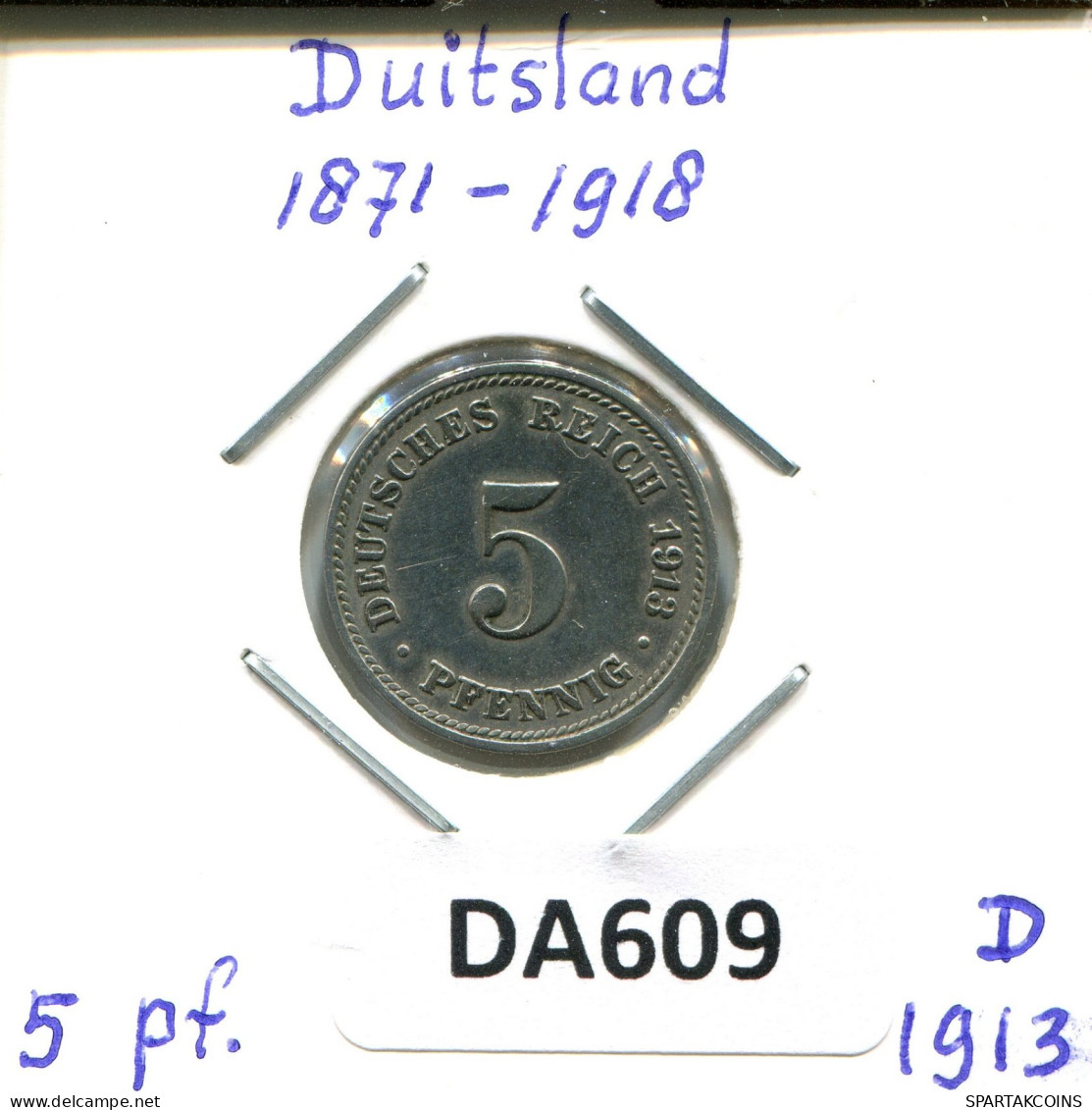 5 PFENNIG 1913 D ALLEMAGNE Pièce GERMANY #DA609.2.F.A - 5 Pfennig