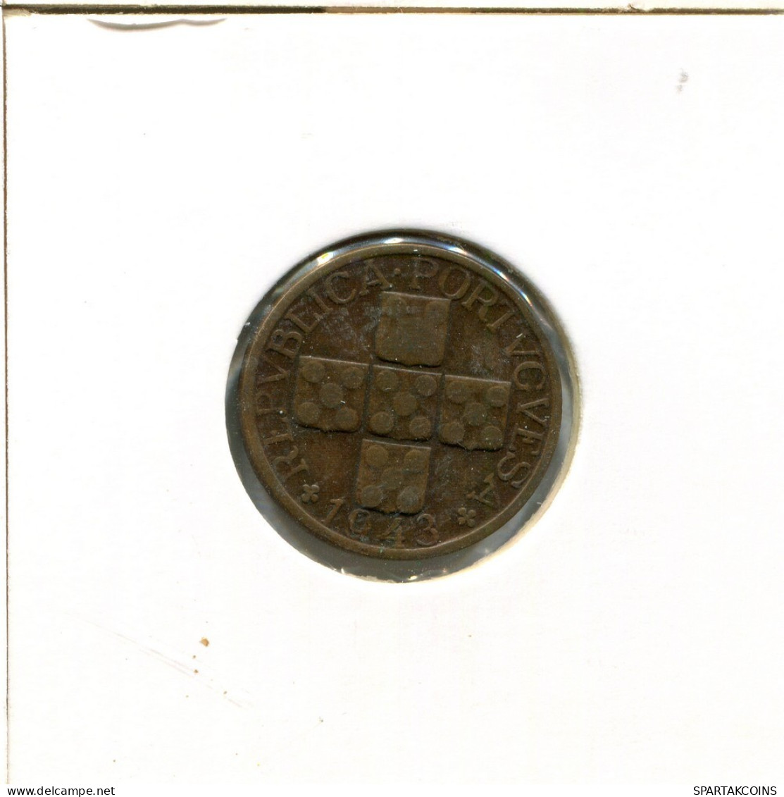 20 CENTAVOS 1943 PORTUGAL Moneda #AT274.E.A - Portugal
