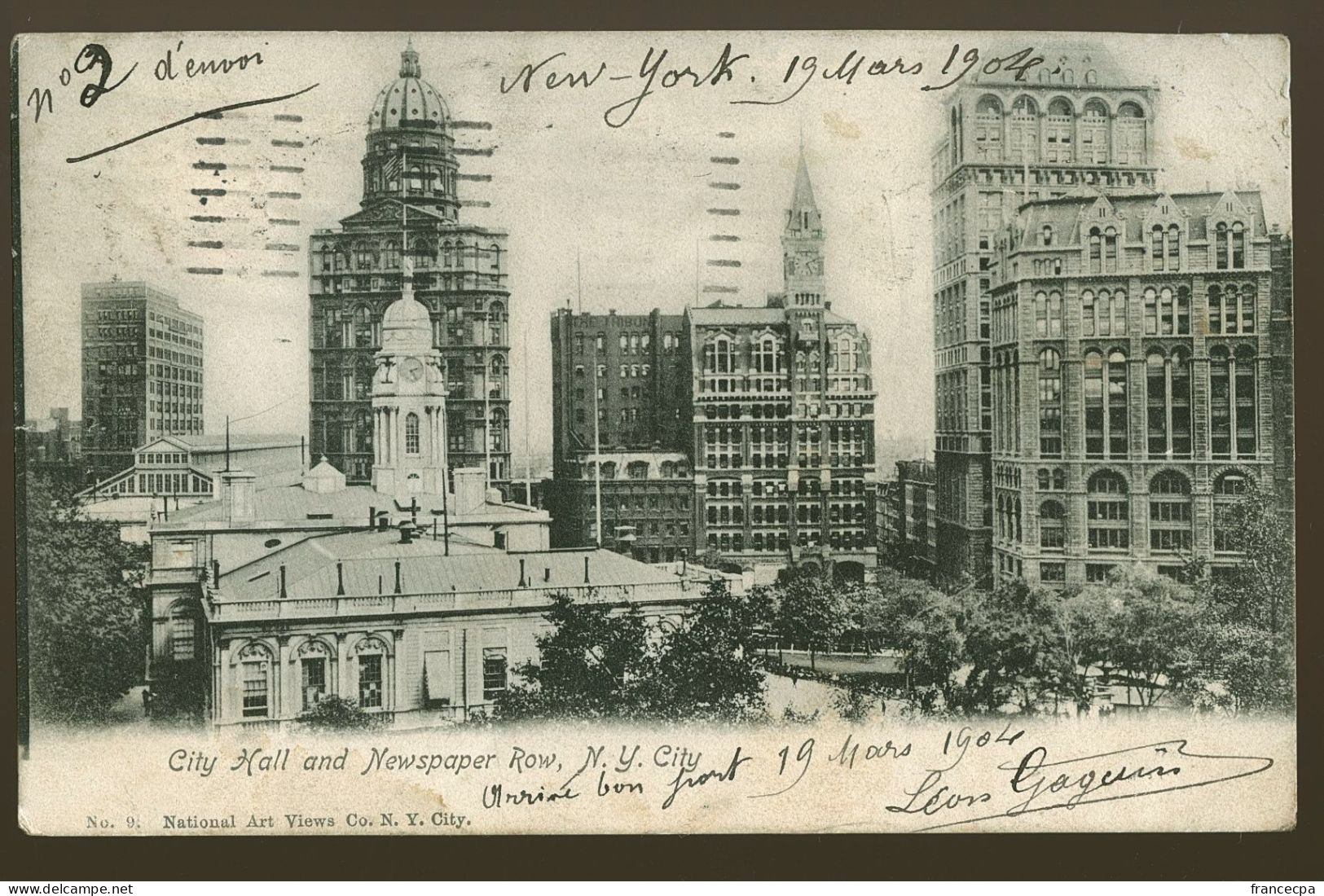 ETATS-UNIS 149 - NEW YORK. City Hall Park And News Paper Row - St Louis – Missouri