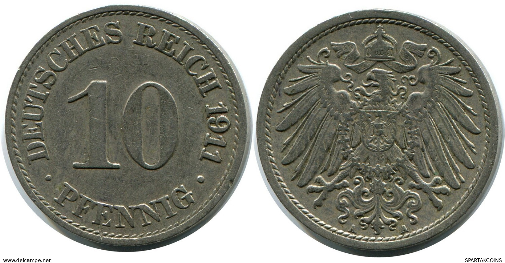 10 PFENNIG 1911 A ALEMANIA Moneda GERMANY #DB323.E.A - 10 Pfennig