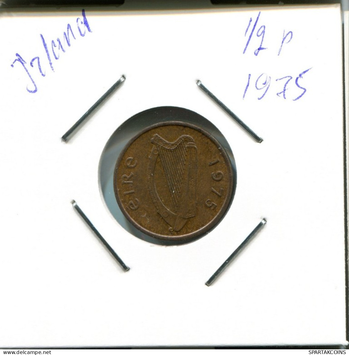 1/2 PENNY 1975 IRLANDA IRELAND Moneda #AN639.E.A - Irlanda