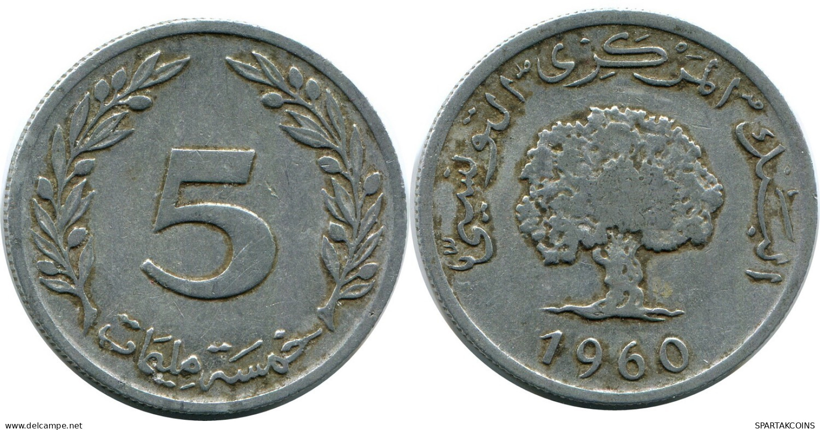 5 MILLIMES 1960 TUNISIE TUNISIA Pièce #AP234.F.A - Tunesien