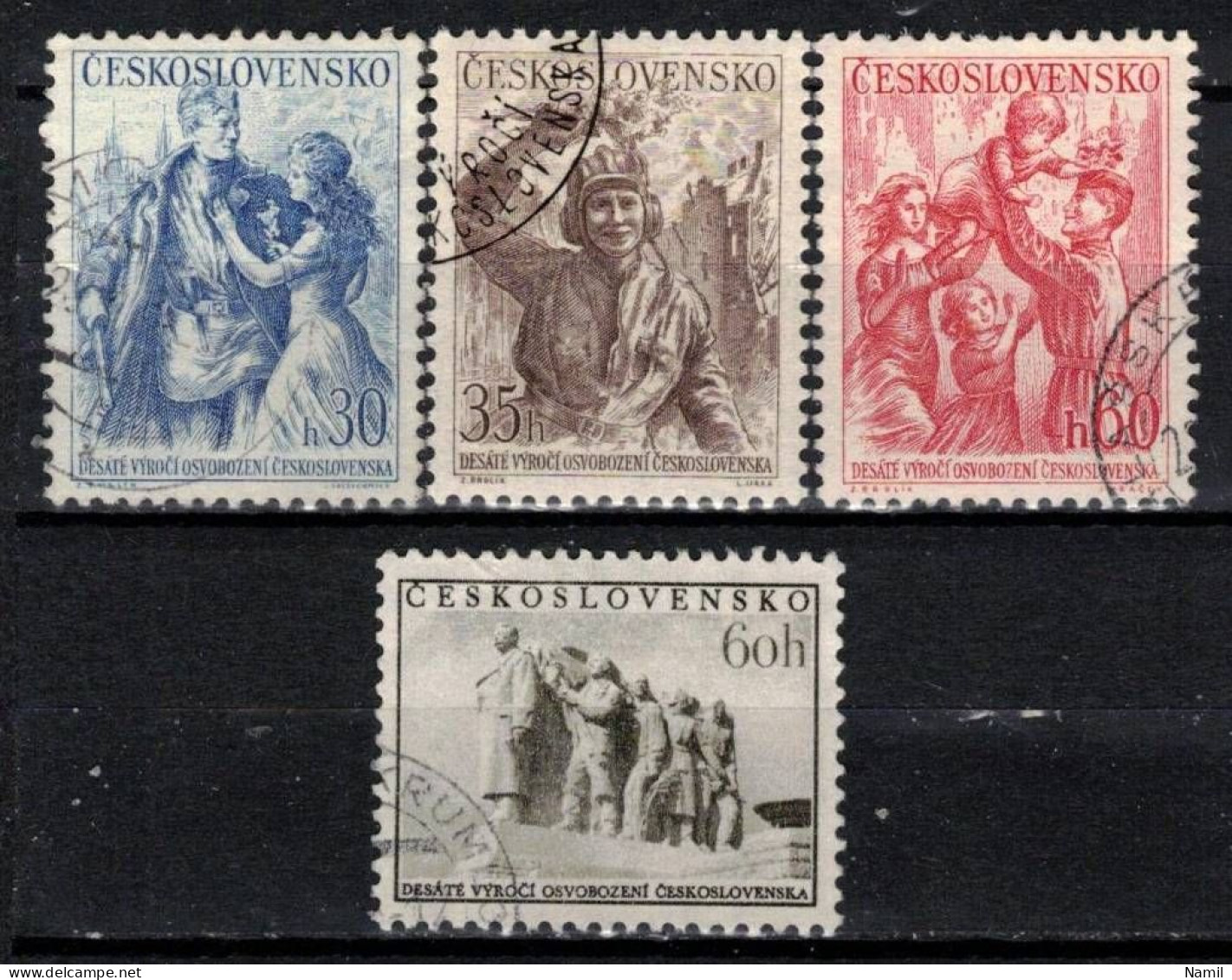 Tchécoslovaquie 1955 Mi 902-5 (Yv 797-800), Obliteré, - Gebraucht