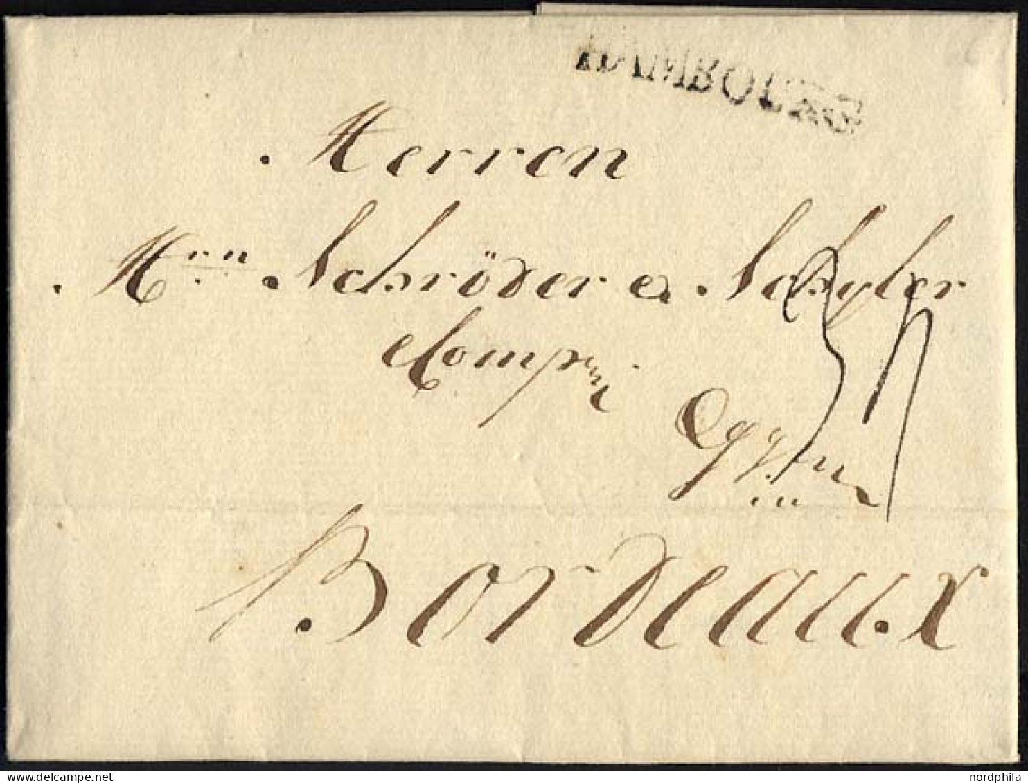 HAMBURG VORPHILA 1766, HAMBOURG, L1 Auf Brief Nach Bordeaux, Pracht - Andere & Zonder Classificatie