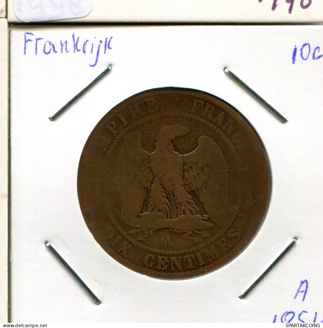 10 CENTIMES 1854 A FRANCIA FRANCE Moneda Napoleon III (1852-1870) #AM771.E.A - 10 Centimes