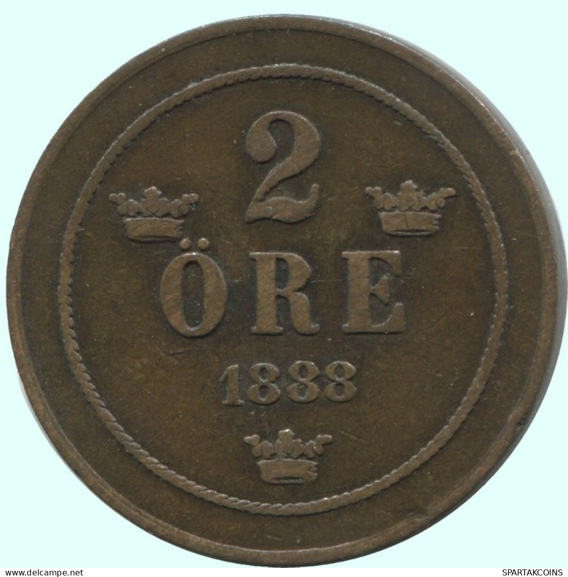 2 ORE 1888 SCHWEDEN SWEDEN Münze #AC909.2.D.A - Svezia