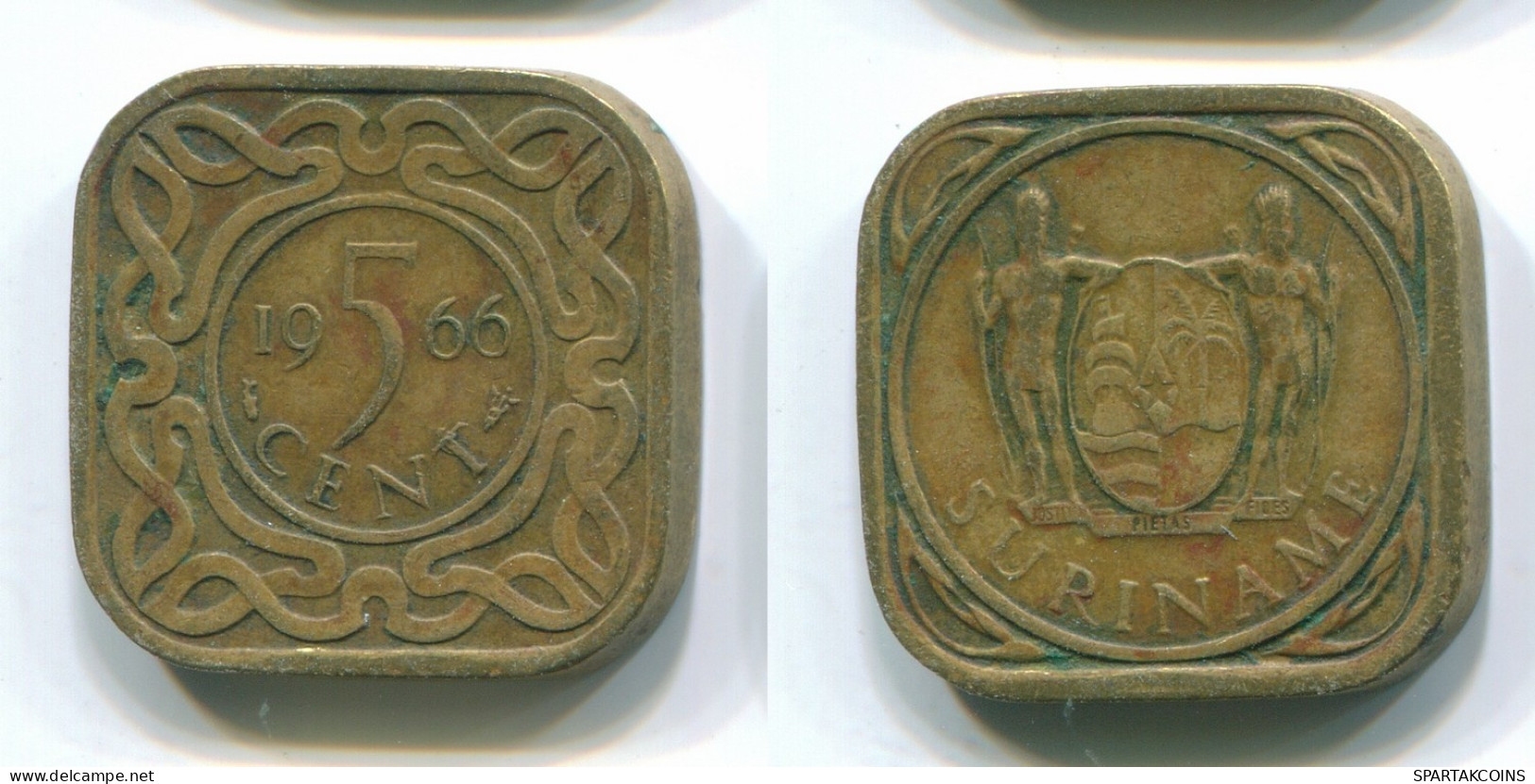 5 CENTS 1966 SURINAM NIEDERLANDE Nickel-Brass Koloniale Münze #S12733.D.A - Surinam 1975 - ...
